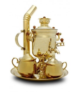 Samovar on wood 2.5 L "Summer Resident" in tea set