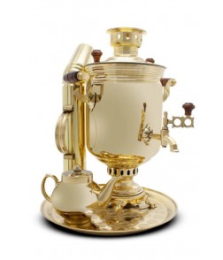 Samovar on coal, charcoal, firewood 5 liters "Classic" in the set of "Present" Samovar on coal, charcoal, firewood 5 liters "Classic" in the set of "Present"