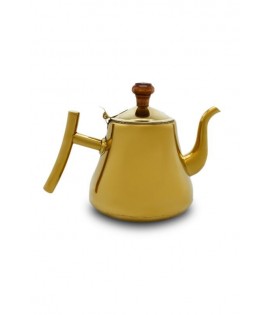 Samovar on wood 5L with stainless steel Teapot, brass tray