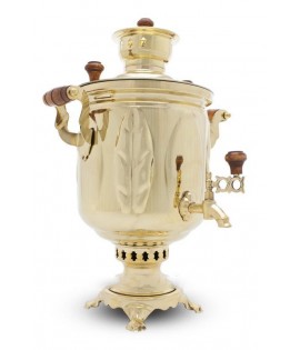 Samovar on coal, charcoal, firewood 5 liters "Golden Leaf"