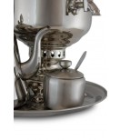 Samovar on coal, charcoal, firewood 5 liters in set with stainless steel teapot and sugar bowl