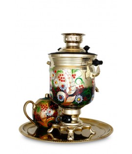 Samovar Russian electric 3 liters "HotPot" in the set "Wild flowers" hand-painting  Samovar Russian electric 3 liters "HotPot" in the set "Wild flowers" hand-painting