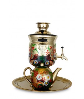 Samovar Russian electric 3 liters "HotPot" in the set "Wild flowers" hand-painting  Samovar Russian electric 3 liters "HotPot" in the set "Wild flowers" hand-painting