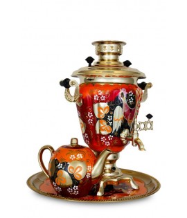 Samovar electric 3 liters "Vase" in the set "Glukhari" hand-painting  Samovar electric 3 liters "Vase" in the set "Glukhari" hand-painting