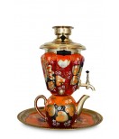 Samovar electric 3 liters "Vase" in the set "Glukhari" hand-painting 