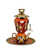 Samovar electric 3 liters "Vase" in the set "Glukhari" hand-painting 