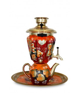 Samovar electric 3 liters "Vase" in the set "Glukhari" hand-painting  Samovar electric 3 liters "Vase" in the set "Glukhari" hand-painting