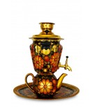 Samovar electric 3 liters "Cone" in the set "Apple Classic Khohloma" hand-painting 
