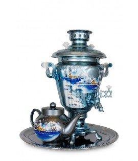 Electric samovar 3 liters "Acorn" hand-painting "Winter Night" (auto power off) Electric samovar 3 liters "Acorn" hand-painting "Winter Night" (auto power off)