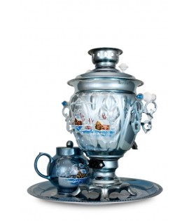Samovar electric 3 liters "Tula" in the set "Winters Night" hand-painting  Samovar electric 3 liters "Tula" in the set "Winters Night" hand-painting
