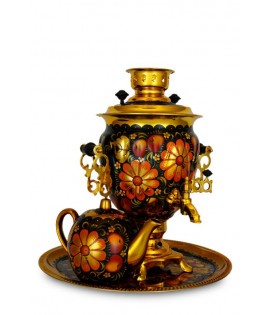 Samovar electric 3 liters "Tula" in the set "Apple Classic Khohloma" hand-painting  Samovar electric 3 liters "Tula" in the set "Apple Classic Khohloma" hand-painting