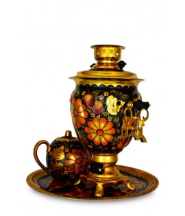 Samovar electric 3 liters "Tula" in the set "Apple Classic Khohloma" hand-painting  Samovar electric 3 liters "Tula" in the set "Apple Classic Khohloma" hand-painting