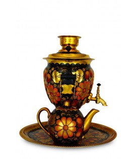 Samovar electric 3 liters "Tula" in the set "Apple Classic Khohloma" hand-painting  Samovar electric 3 liters "Tula" in the set "Apple Classic Khohloma" hand-painting