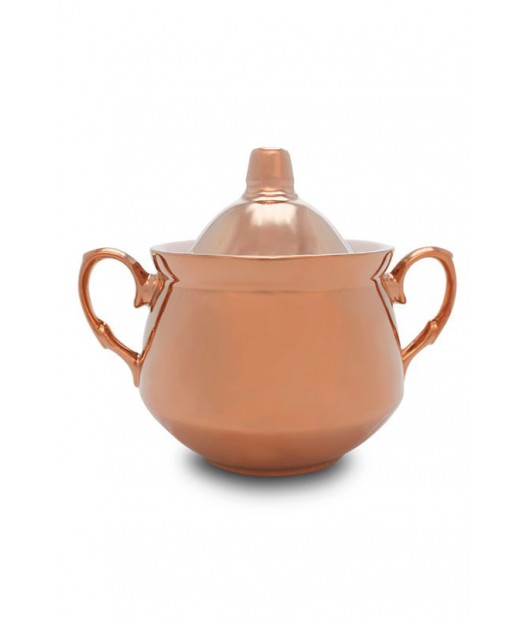 Ceramic sugar bowl "Copper amber"