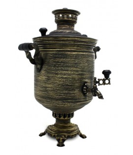 Samovar on coal, charcoal, firewood 7 liters "Classic craquelure big size"