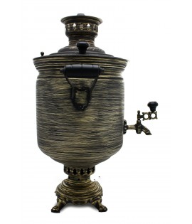 Samovar on coal, charcoal, firewood 7 liters "Classic craquelure big size"