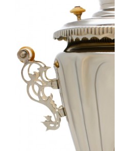Samovar on coal, charcoal, firewood 5 liters "Pigtail" nickel plated