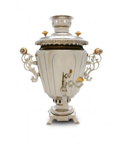Samovar on coal, charcoal, firewood 5 liters "Pigtail" nickel plated Samovar on coal, charcoal, firewood 5 liters "Pigtail" nickel plated