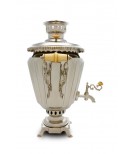 Samovar on coal, charcoal, firewood 5 liters "Pigtail" nickel plated