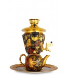 Samovar electric 3 liters "Cone" in the set "Classical Khokhloma" hand-painting 