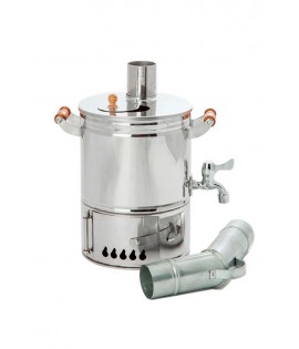 Samovar on coal, charcoal, firewood for tourism and long hikes, camping pot