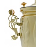 Samovar on coal, charcoal, firewood 5 liter "Exclusive" Gold Brass