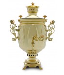 Samovar on coal, charcoal, firewood 5 liter "Exclusive" Gold Brass