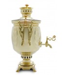 Samovar on coal, charcoal, firewood 5 liter "Exclusive" Gold Brass