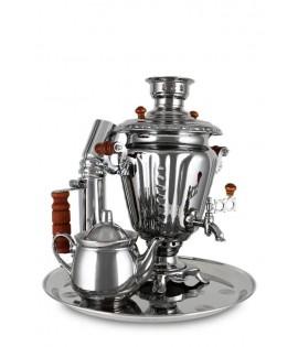 Samovar on wood, coal, 2.5 liters "Silver Teapot" in set 