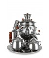 Samovar on wood, coal, 2.5 liters "Nickel Acorn" in set of "Gift" Samovar on wood, coal, 2.5 liters "Nickel Acorn" in set of "Gift"