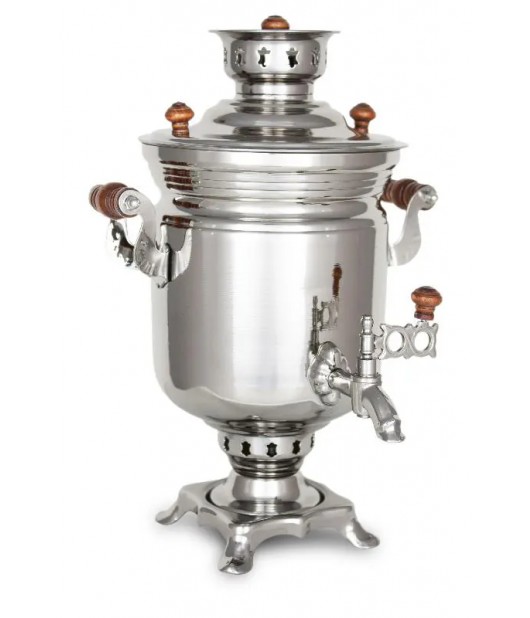 Samovar on wood, coal, 2.5 liters "Nickel Prince"