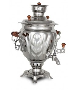 Samovar on wood, coal, 2.5 liters "Nickel Acorn" Samovar on wood, coal, 2.5 liters "Nickel Acorn"