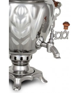 Samovar on wood, coal, 2.5 liters "Nickel Acorn"