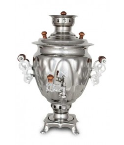 Samovar on wood, coal, 2.5 liters "Nickel Acorn" Samovar on wood, coal, 2.5 liters "Nickel Acorn"