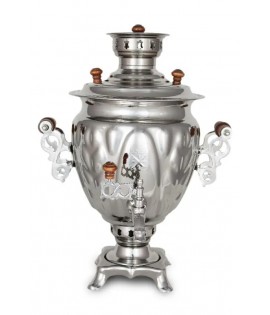Samovar on wood, coal, 2.5 liters "Nickel Acorn"