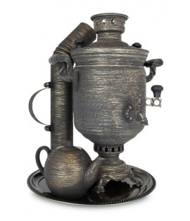 Samovar on coal, charcoal, firewood 5 liters "Classic craquelure" in set "Gift"