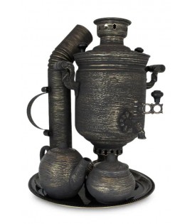 Samovar on coal, charcoal, firewood 5 liters "Classic craquelure" in set "Present"