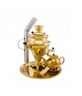 Samovar 2.5 liter on wood, fire wood, coal "Vase" in set "Present"