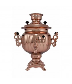 Samovar electric 3 liters "Round" copperplated  Samovar electric 3 liters "Round" copperplated