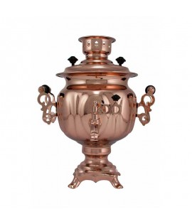 Samovar electric 3 liters "Round" copperplated  Samovar electric 3 liters "Round" copperplated