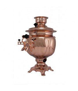 Samovar electric 3 liters "Round" copperplated  Samovar electric 3 liters "Round" copperplated