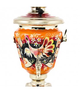 Samovar electric 3 liters "Cone" hand-painting "Glukhari"  Samovar electric 3 liters "Cone" hand-painting "Glukhari"