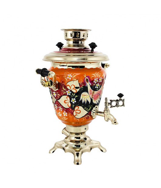 Samovar electric 3 liters "Cone" hand-painting "Glukhari" 