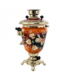 Samovar electric 3 liters "Cone" hand-painting "Glukhari"  Samovar electric 3 liters "Cone" hand-painting "Glukhari"