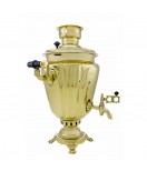 Samovar on coal, charcoal, firewood 5 liters "Glass with edges" in a set of "Present"