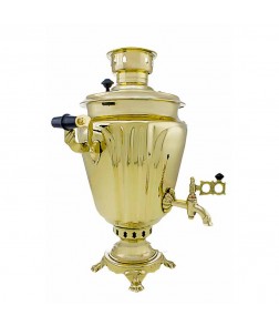 Samovar on coal, charcoal, firewood 5 liters "Glass with edges" in a set of "Present" Samovar on coal, charcoal, firewood 5 liters "Glass with edges" in a set of "Present"