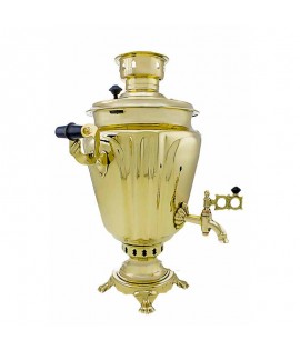 Samovar on coal, charcoal, firewood 5 liters "Glass with edges" in a set of "Present"