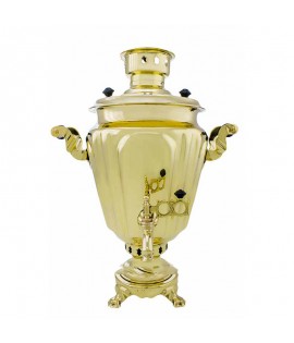 Samovar on coal, charcoal, firewood 5 liters "Glass with edges"