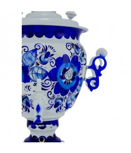 Samovar electric 3 liters "Tula" hand-painting "Gzhel"  Samovar electric 3 liters "Tula" hand-painting "Gzhel"