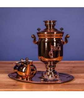 Samovar electric 3 liters "Bank" copperplated  Samovar electric 3 liters "Bank" copperplated